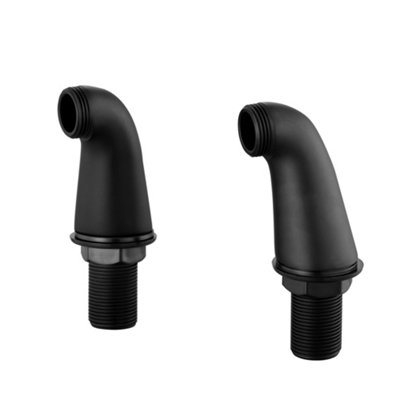 ENKI Standard Matte Black Deck Mounting Solid Brass Bath Tap Legs Pair