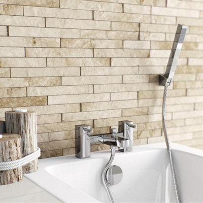 ENKI Stella Chrome Modern Brass Bathroom Mixer Tap Pack BBT0011 - 4