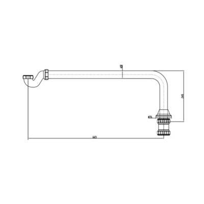ENKI Traditional Antique Brass Shallow Seal Exposed Bath Trap & Pipe - 3