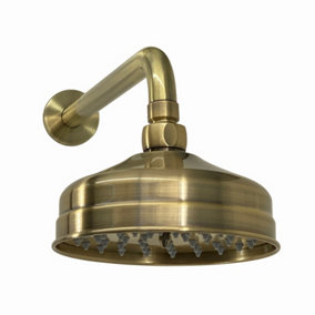 ENKI Traditional Antique Bronze Fixed Wall Mounted Brass Shower Head 150mm