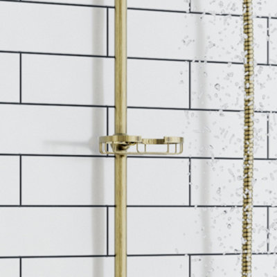 ENKI Traditional Antique Bronze Solid Brass Shower Caddy 18mm