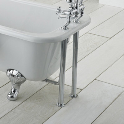 ENKI Traditional Chrome Adjustable Brass Shrouds for Roll Top Baths