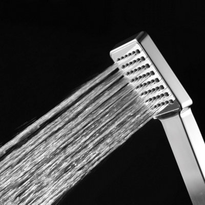 ENKI Traditional Chrome Square Handheld Shower Head with Hose & Wall Bracket EH008 - 4