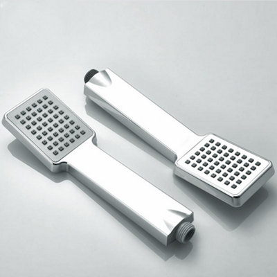 ENKI Traditional Chrome Square Handheld Shower Head with Hose & Wall Bracket EH008 - 5