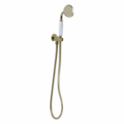 ENKI Traditional English Gold White Brass White Handheld Shower Head & Hose EO016 - 5