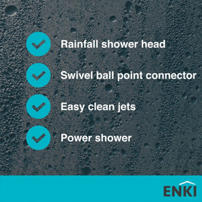 ENKI Traditional Gold Fixed Brass Shower Head Large 200mm - 5