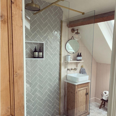 ENKI Trafalgar Antique Bronze Traditional Angled Brass Thermostatic Rain Shower Set 200mm - 3