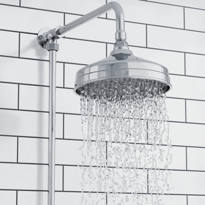 ENKI Trafalgar Chrome Traditional 2-Outlet Brass Thermostatic Rain Shower Set 200mm