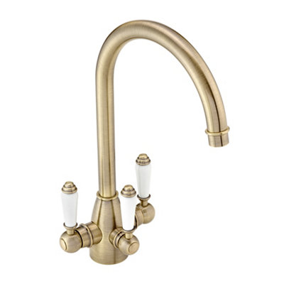 ENKI Valencia Antique Bronze Ceramic Lever Mixer Tap for Kitchen Sink