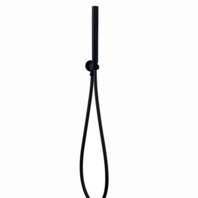 ENKI Venice Matte Black Round 2-Outlet Thermostatic Shower Set 8" - 4