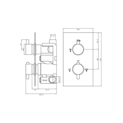 ENKI Venice Matte Black Round Concealed Wall Fixed Thermostatic Showet Set 8" - 6