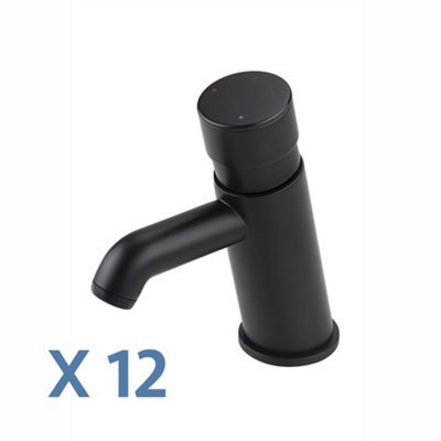 ENKI Vision Black Non Concussive Time Adjustable Basin Mixer Taps 12-Piece