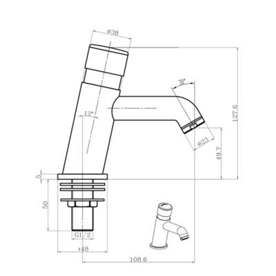 ENKI Vision Black Non Concussive Time Adjustable Hot & Cold Indicator Basin Single Taps BT4400