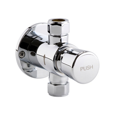 ENKI, Vision, BT4023, Chrome, Self-Closing Delay Action Shower Tap, Time Adjustable, Non-Concussive Shower Valve, Push Button
