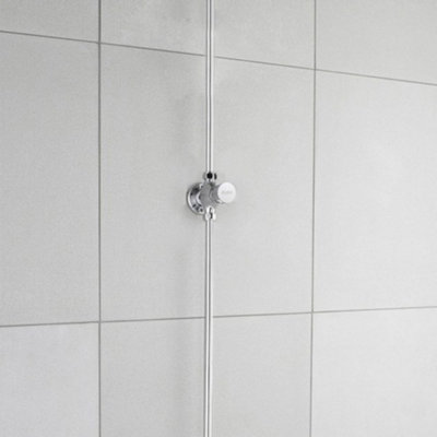 ENKI, Vision, BT4023, Chrome, Self-Closing Delay Action Shower Tap, Time Adjustable, Non-Concussive Shower Valve, Push Button