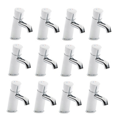 ENKI Vision Chrome Non Concussive Time Adjustable Basin Mixer Taps 12-Piece