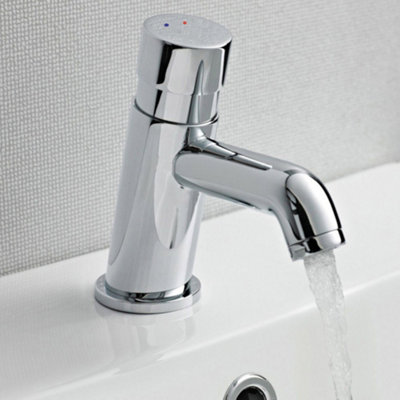 ENKI Vision Chrome Non Concussive Time Adjustable Basin Mixer Taps 12-Piece - 3