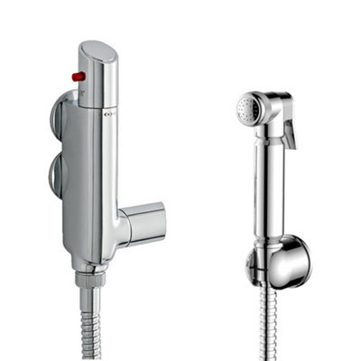 ENKI Vito Chrome Bidet Kit Solid Brass Thermostatic Shower Valve & Hand Sprayer SH0595