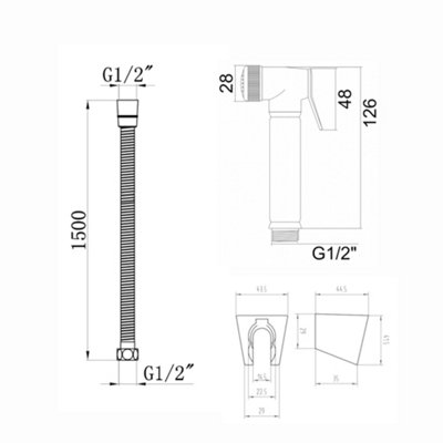 ENKI Vito Chrome Bidet Kit Solid Brass Thermostatic Shower Valve & Hand Sprayer SH0595 - 7