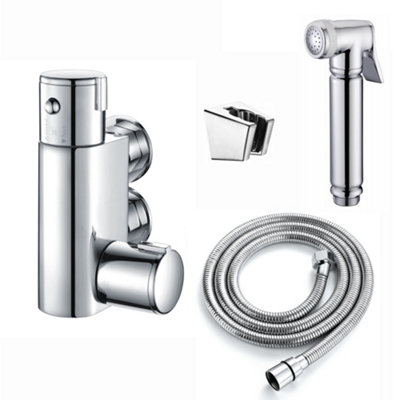 ENKI Vito Chrome Vertical Thermostatic Shower Mixer Valve Tap Set