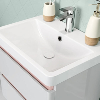 ENKI White Classic Timeless Bathroom Solid Brass Slotted Push Button ...