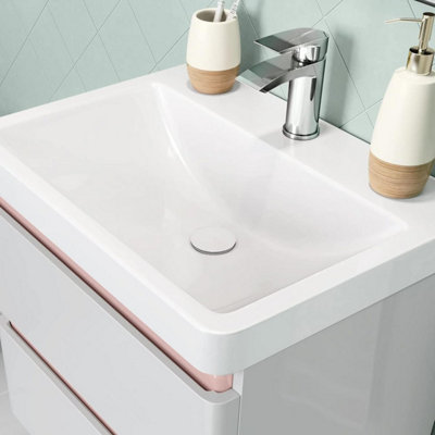 ENKI White Pop Up Round Universal Solid Brass Basin Waste W74 - 4