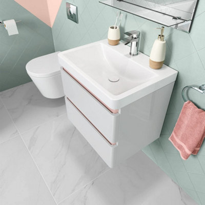 ENKI White Pop Up Round Unslotted Solid Brass Ceramic Cap Basin Waste W61 - 3