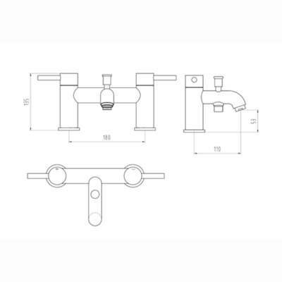 ENKI Zara Matte Black Shower Mixer Tap with Dual Rigid Riser BBT0258 - 5