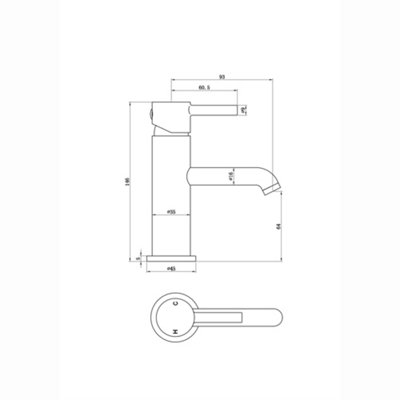 ENKI Zara Matte Black Slotted Brass Basin Mixer Tap & Waste BBT0203 - 4