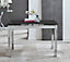 Enna 4 6 Seater Black Glass and Chrome Metal Extending Dining Table for Family Dinners and Guests with Elegant Minimalist Design