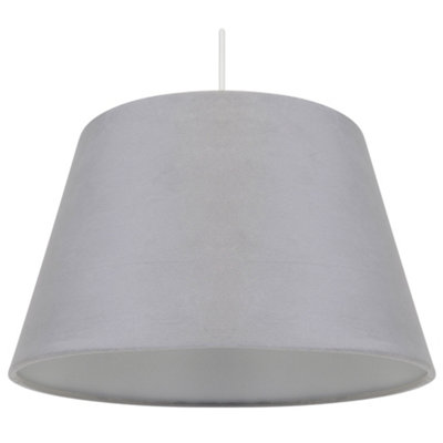 Ennis Easy Fit Velour Pendant Shades in Grey Size 14 Inch