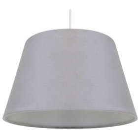 Ennis Easy Fit Velour Pendant Shades in Grey Size 14 Inch