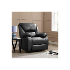 Enoch 1 Seater Recliner Armchair, Black Faux Leather