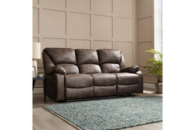 Dark brown faux leather outlet sofa