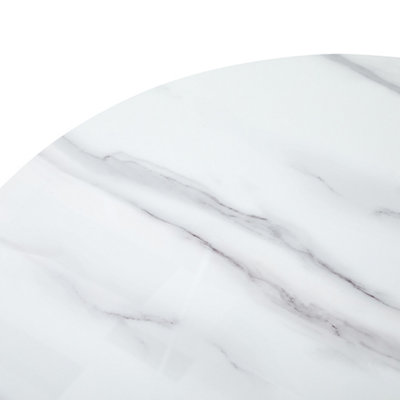 Enrico Coffee Table Clear Glass Coffee Table for Living Room Centre Table Tea Table for Living Room Furniture Diva Marble Effect