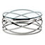 Enrico Coffee Table Clear Glass Top Coffee Table for Living Room Centre Table Tea Table for Living Room Furniture Silver Base