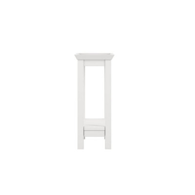 Enroute White Wooden Side Table with Bottom Shelf