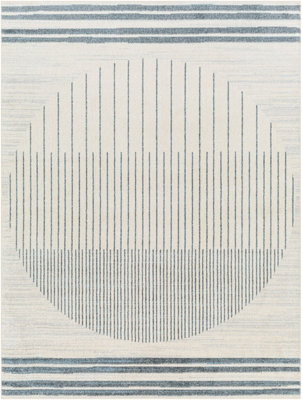 ENSO FALLS Machine Washable Geometric Beige Area Rug 160 x 213 cm