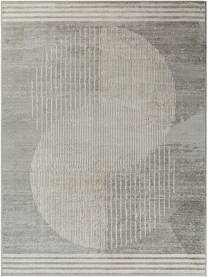 ENSO2 Scandi Geometric Light Grey Area Rug 120 x 170 cm