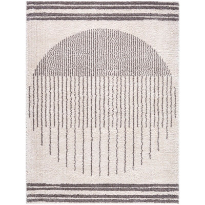 ENSO3 Machine Washable Modern Shaggy Charcoal Area Rug 120 x 170 cm