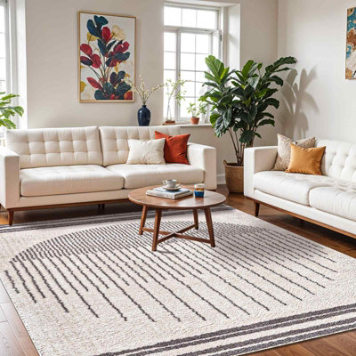 ENSO3 Machine Washable Modern Shaggy Charcoal Area Rug 200 x 275 cm