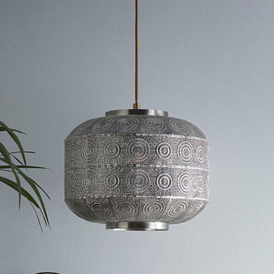 Enva Moroccan Design Satin Nickel Light Pendant