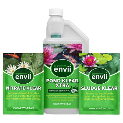 envii Annual Pond Treatment Xtra - Natural Pond Treatment - Clears Green Water, Breaks Down Sludge & Removes Nitrates