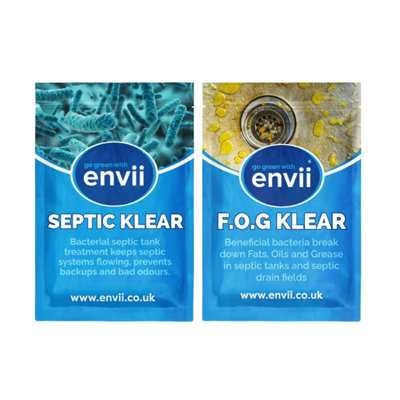 envii Annual Septic Tank Treatment - Septic Tank Cleaner & Fats, Oils & Grease Remover Tablets