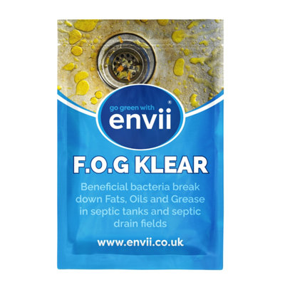 envii FOG Klear - Natural Drain Odour Remover & Unblocker Breaks Down Grease & Fats in Kitchen Drains & Septic Tanks