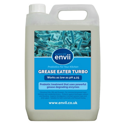 envii Grease Eater Turbo - Natural Enzyme Grease Trap Cleaner & Maintainer Treatment - 5L