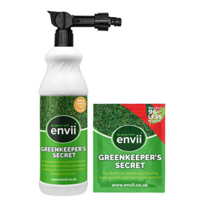 Envii Greenkeeper's Secret - Liquid Lawn Food Improves Lawn Within 7 Days - 1 Litre + Refill