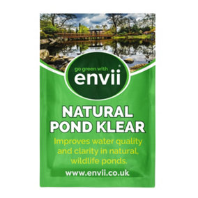 envii Natural Pond Klear - Wildlife Pond Clear Green Water Treatment For Natural Ponds - Treats 50,000L