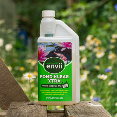 envii Pond Klear Xtra - Strong Pond Clear Water Treatment, Naturally Clears Green Pond Water - Treats Up To 100,000 litres
