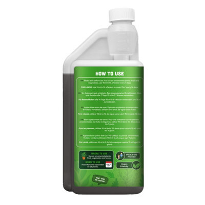 envii SeaFeed Xtra - Organic Liquid Seaweed Fertiliser - Multipurpose Outdoor & Indoor House Plant Food - 1 Litre Makes 500L